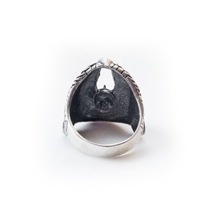 Байкерская атрибутика кольцо серебряное Череп, чернение.