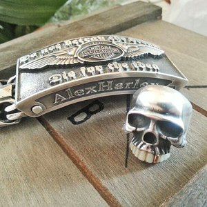 Байкерская атрибутика-Байкерский браслет серебряный