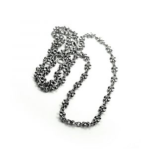 Цепь серебряная королевская лилия, чернение.