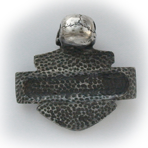 Байкерская атрибутика-Подвеска серебряная harley-davidson череп