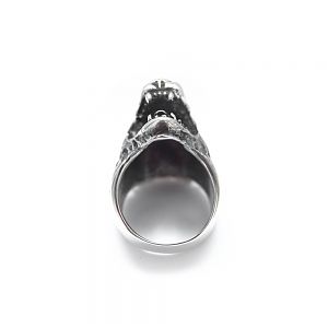 Кольцо серебряное волк, чернение.