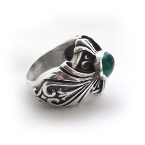 Кольцо серебряное,камень агат, чернение.