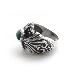 Кольцо серебряное,камень агат, чернение.