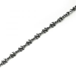 Цепь серебряная королевская лилия, чернение.