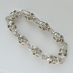 Байкерская атрибутика-Браслет серебряный вуду