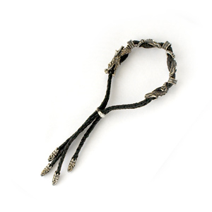 Байкерская атрибутика-Браслет серебряный Дракон, чернение.